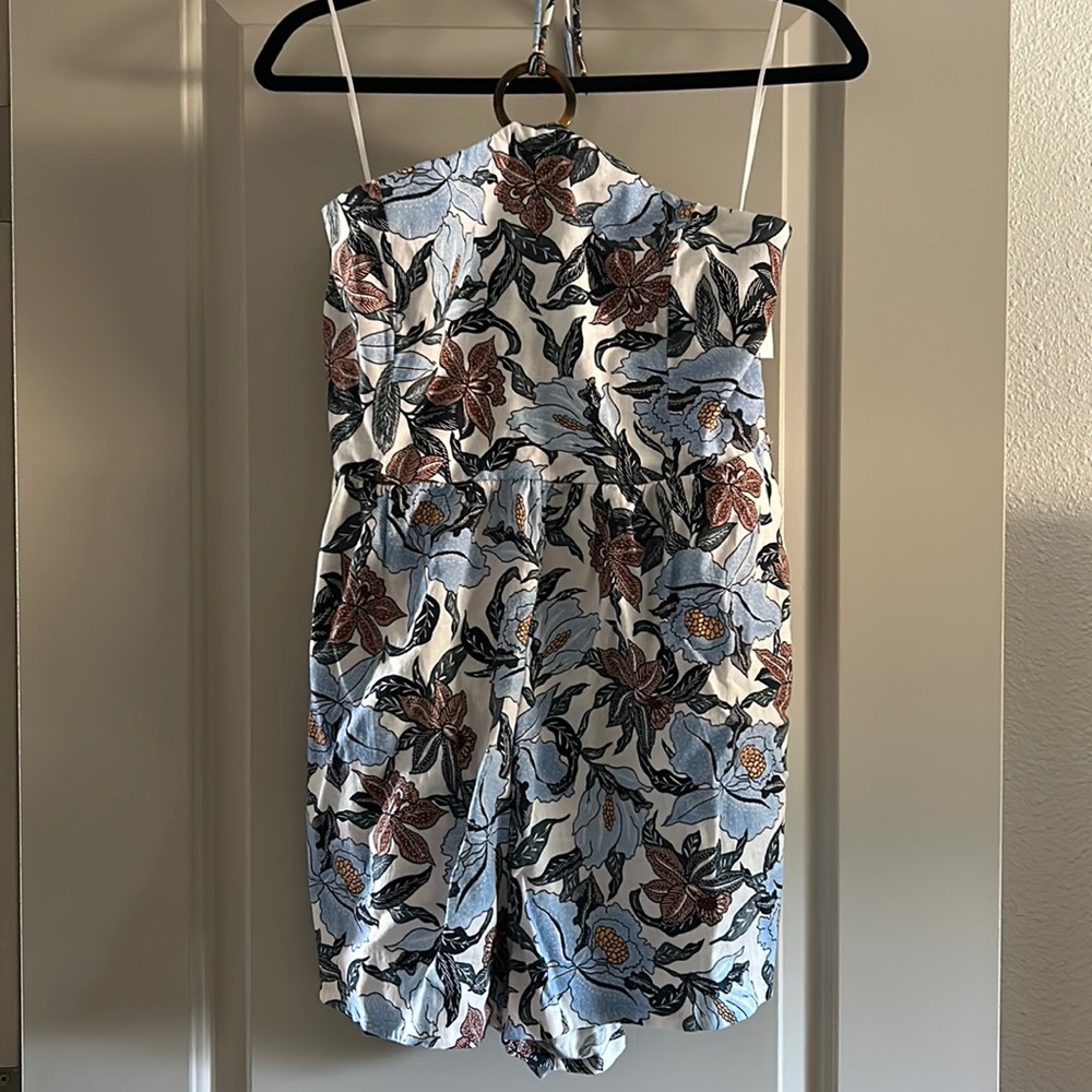 Old Navy blue halter romper with pockets